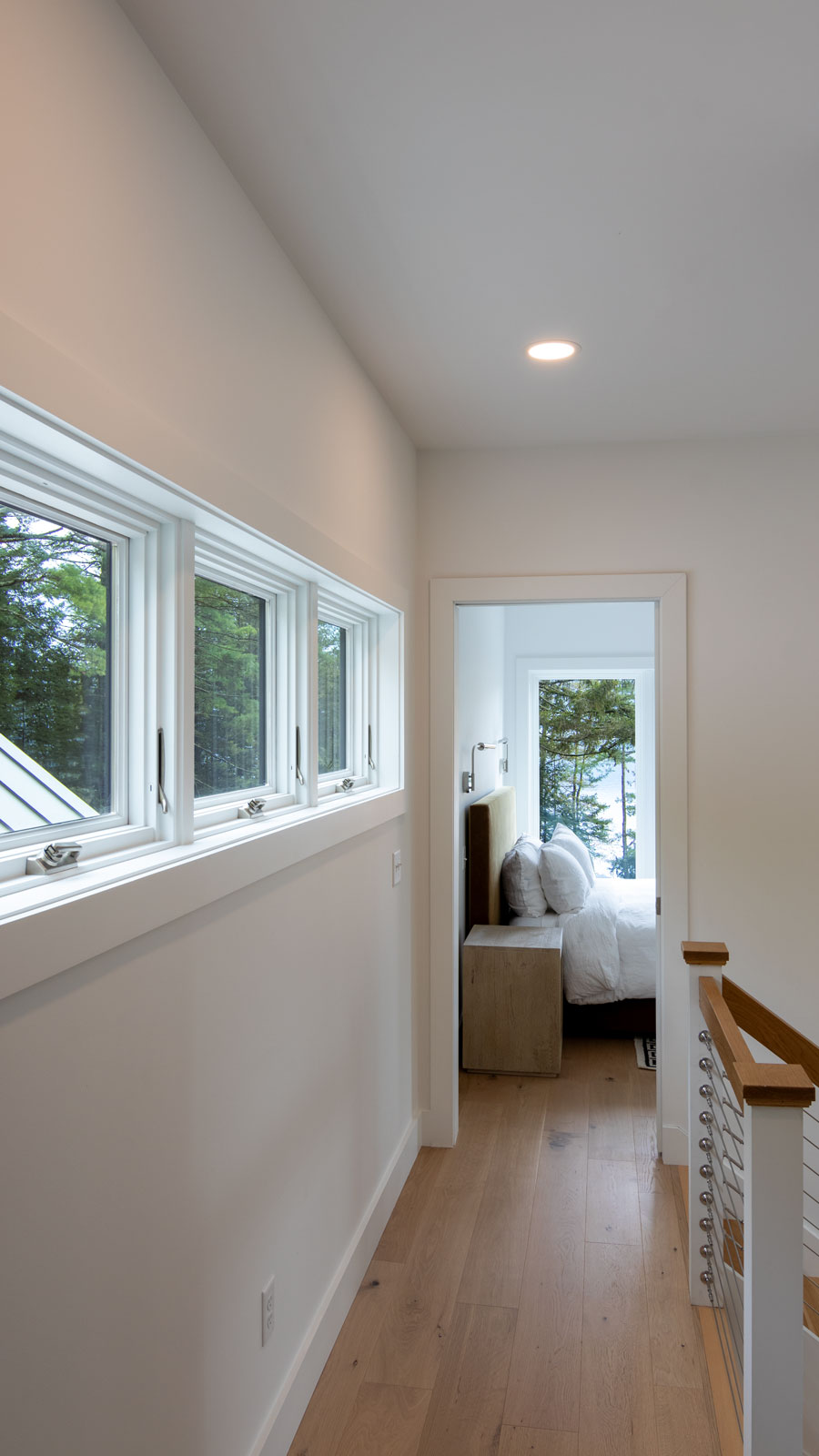 The Top floor of the Rock View Cabin boasts views of the lake from the East side bedroom. 