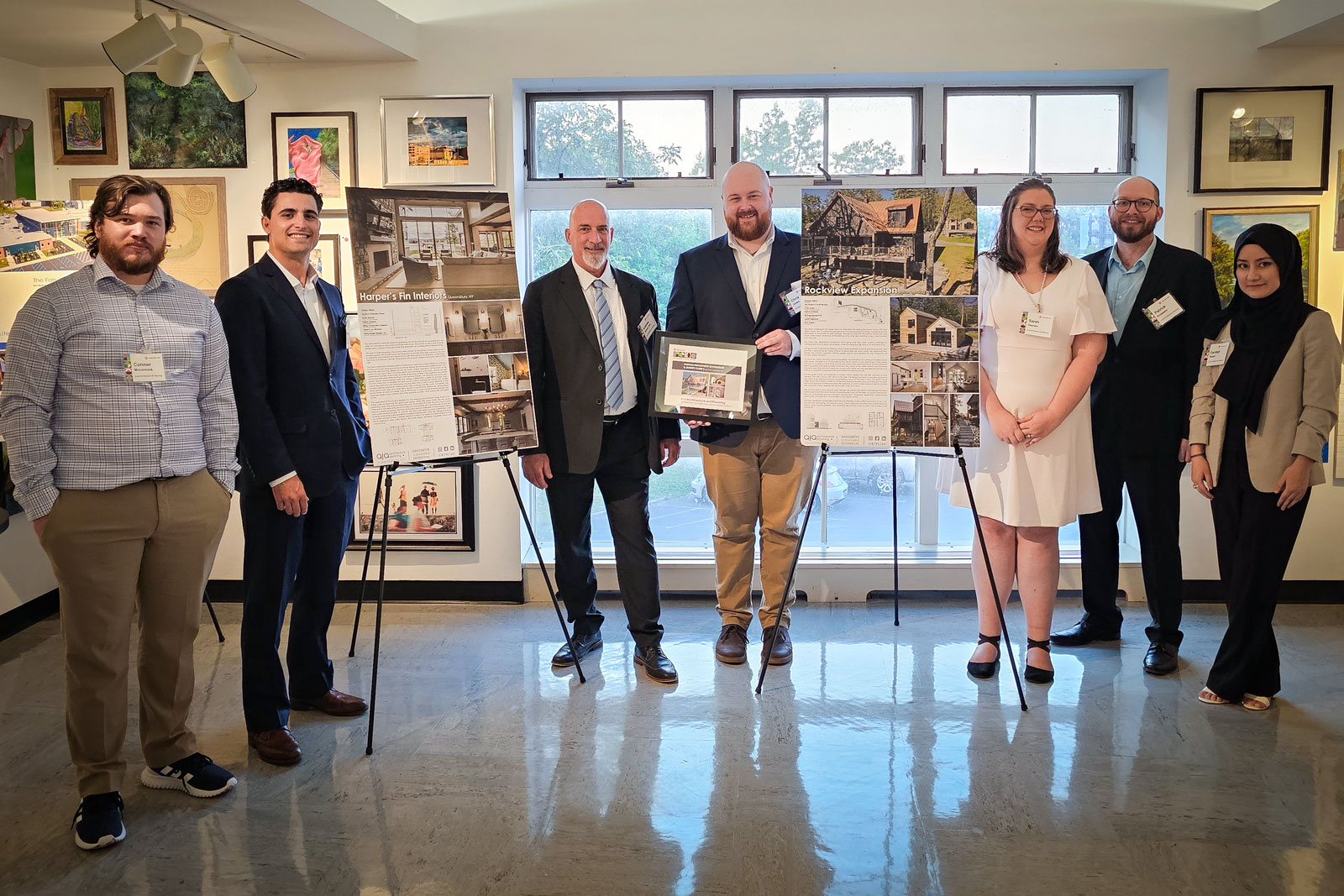 The AJA Architecture and Planning team after the awards reception for their Residential Design Award  for the AIA Eastern NY Chapter.  