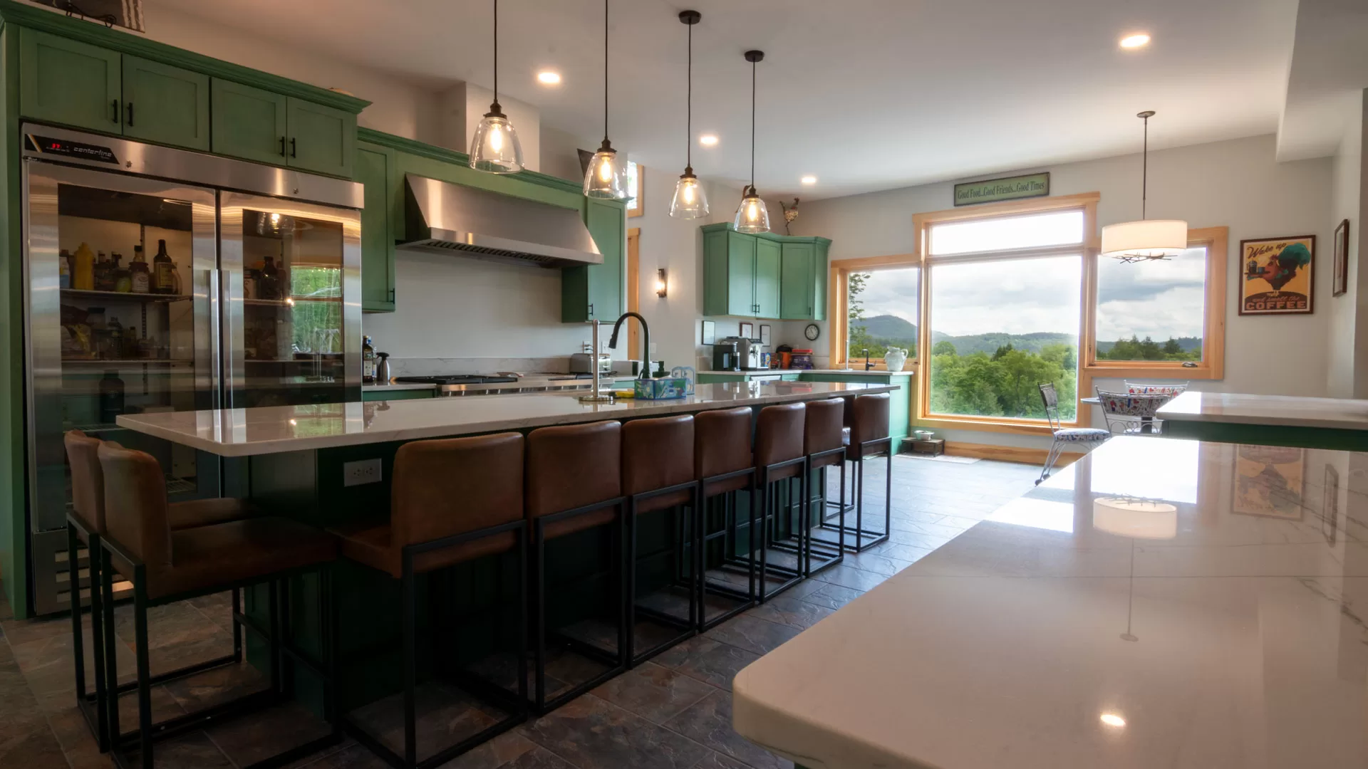 Custom Adirondack kitchen with view